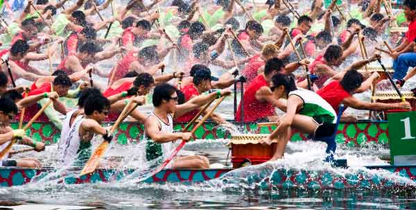 The famous dragon boat races - Yunnan, China